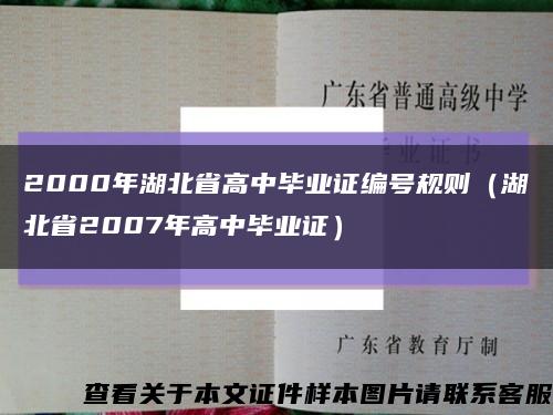 2000年湖北省高中毕业证编号规则（湖北省2007年高中毕业证）缩略图