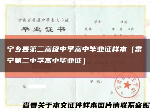 宁乡县第二高级中学高中毕业证样本（常宁第二中学高中毕业证）缩略图