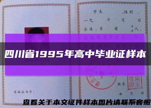 四川省1995年高中毕业证样本缩略图