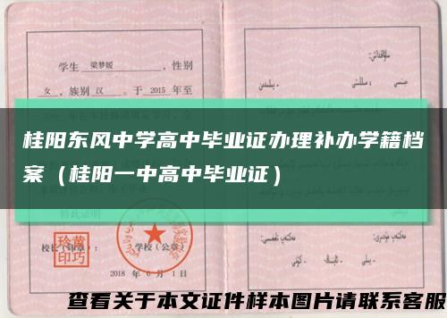 桂阳东风中学高中毕业证办理补办学籍档案（桂阳一中高中毕业证）缩略图