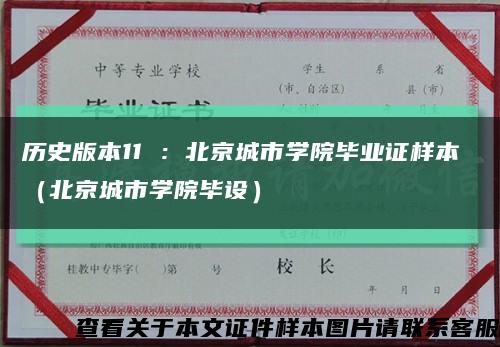 历史版本11 ：北京城市学院毕业证样本 （北京城市学院毕设）缩略图