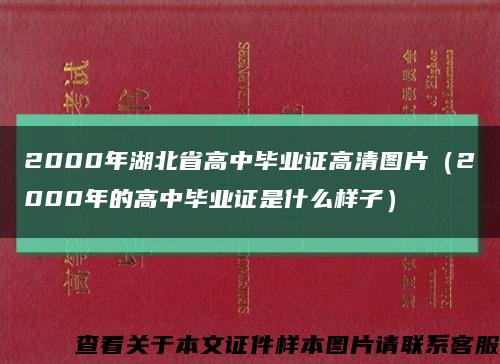2000年湖北省高中毕业证高清图片（2000年的高中毕业证是什么样子）缩略图