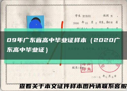 09年广东省高中毕业证样本（2020广东高中毕业证）缩略图