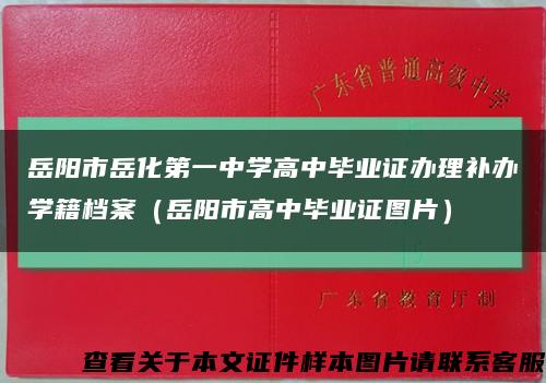 岳阳市岳化第一中学高中毕业证办理补办学籍档案（岳阳市高中毕业证图片）缩略图