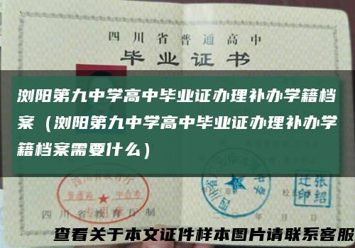 浏阳第九中学高中毕业证办理补办学籍档案（浏阳第九中学高中毕业证办理补办学籍档案需要什么）缩略图