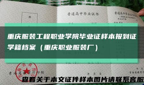 重庆服装工程职业学院毕业证样本报到证学籍档案（重庆职业服装厂）缩略图
