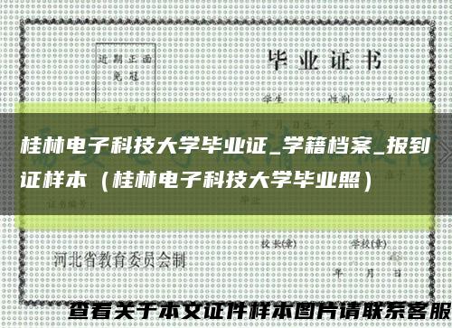桂林电子科技大学毕业证_学籍档案_报到证样本（桂林电子科技大学毕业照）缩略图