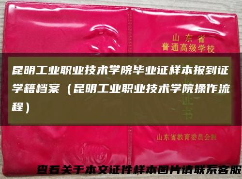 昆明工业职业技术学院毕业证样本报到证学籍档案（昆明工业职业技术学院操作流程）缩略图