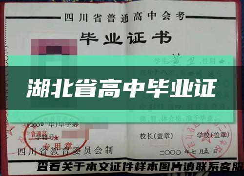 湖北省高中毕业证缩略图