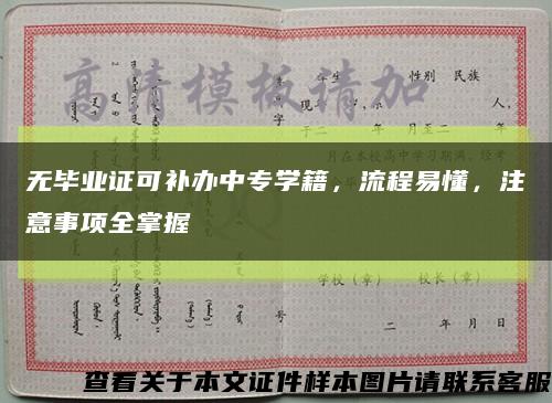 无毕业证可补办中专学籍，流程易懂，注意事项全掌握缩略图