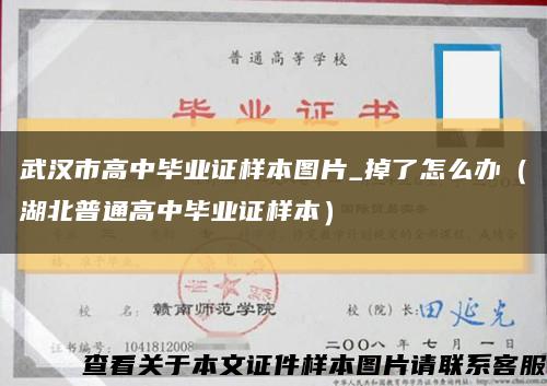 武汉市高中毕业证样本图片_掉了怎么办（湖北普通高中毕业证样本）缩略图
