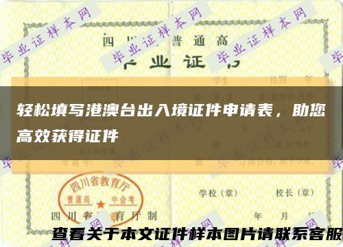 轻松填写港澳台出入境证件申请表，助您高效获得证件缩略图