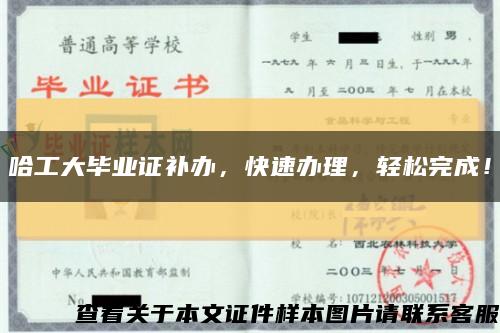 哈工大毕业证补办，快速办理，轻松完成！缩略图