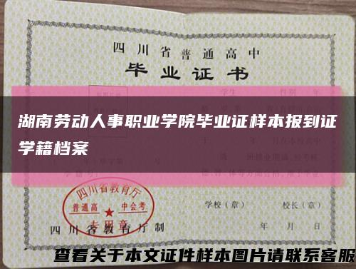 湖南劳动人事职业学院毕业证样本报到证学籍档案缩略图