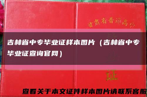 吉林省中专毕业证样本图片（吉林省中专毕业证查询官网）缩略图