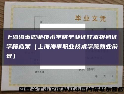 上海海事职业技术学院毕业证样本报到证学籍档案（上海海事职业技术学院就业前景）缩略图