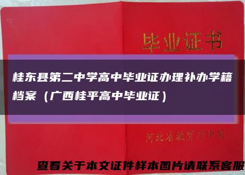 桂东县第二中学高中毕业证办理补办学籍档案（广西桂平高中毕业证）缩略图