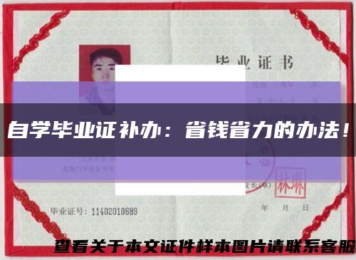 自学毕业证补办：省钱省力的办法！缩略图