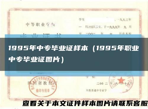1995年中专毕业证样本（1995年职业中专毕业证图片）缩略图