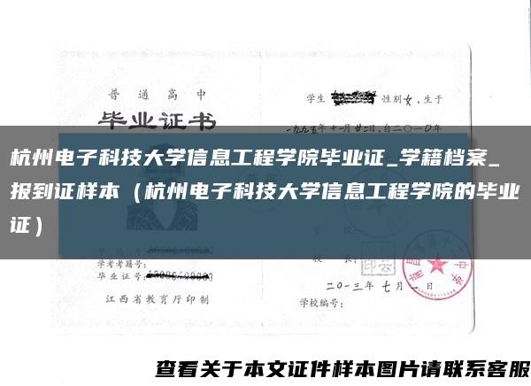 杭州电子科技大学信息工程学院毕业证_学籍档案_报到证样本（杭州电子科技大学信息工程学院的毕业证）缩略图