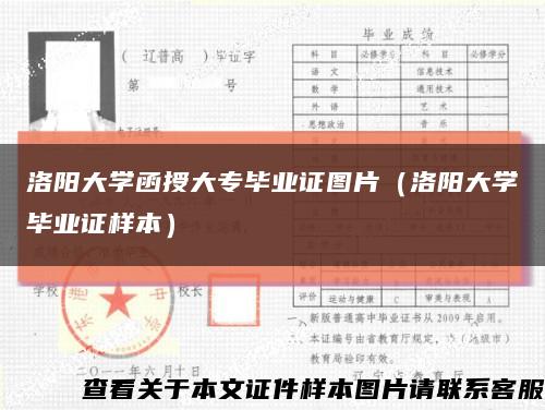 洛阳大学函授大专毕业证图片（洛阳大学毕业证样本）缩略图