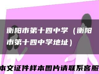 衡阳市第十四中学（衡阳市第十四中学地址）缩略图