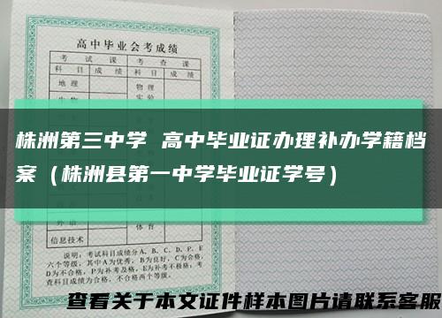 株洲第三中学 高中毕业证办理补办学籍档案（株洲县第一中学毕业证学号）缩略图