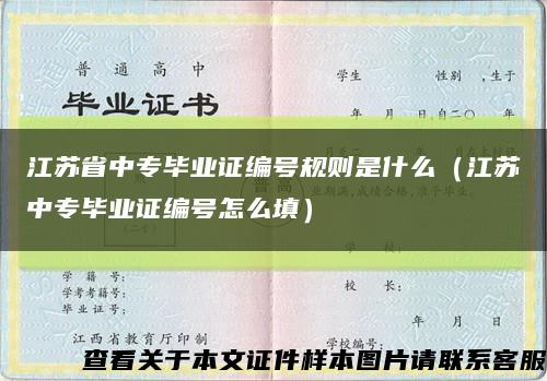 江苏省中专毕业证编号规则是什么（江苏中专毕业证编号怎么填）缩略图