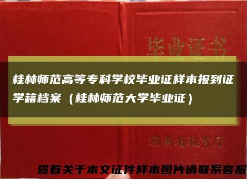 桂林师范高等专科学校毕业证样本报到证学籍档案（桂林师范大学毕业证）缩略图