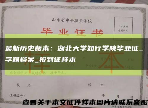 最新历史版本：湖北大学知行学院毕业证_学籍档案_报到证样本缩略图