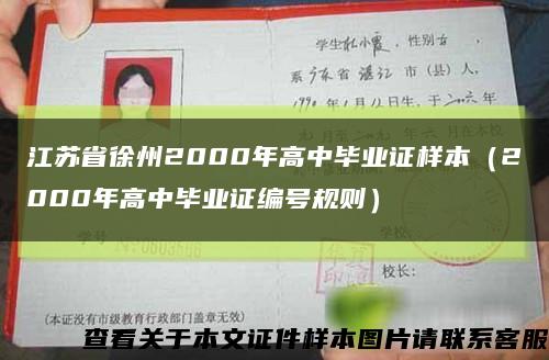 江苏省徐州2000年高中毕业证样本（2000年高中毕业证编号规则）缩略图