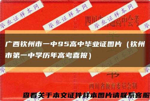 广西钦州市一中95高中毕业证图片（钦州市第一中学历年高考喜报）缩略图