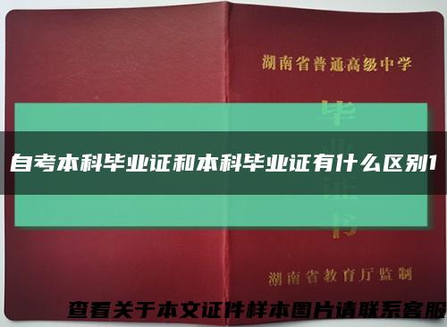 自考本科毕业证和本科毕业证有什么区别1缩略图