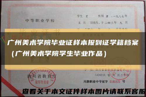 广州美术学院毕业证样本报到证学籍档案（广州美术学院学生毕业作品）缩略图