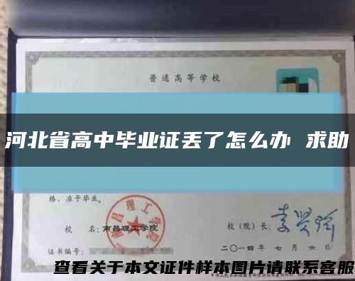 河北省高中毕业证丢了怎么办 求助缩略图