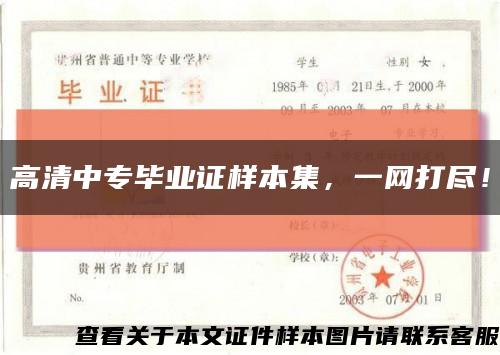 高清中专毕业证样本集，一网打尽！缩略图