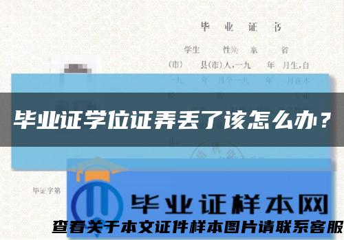 毕业证学位证弄丢了该怎么办？缩略图