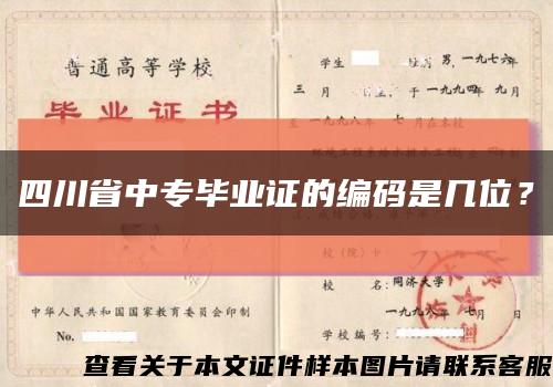 四川省中专毕业证的编码是几位？缩略图
