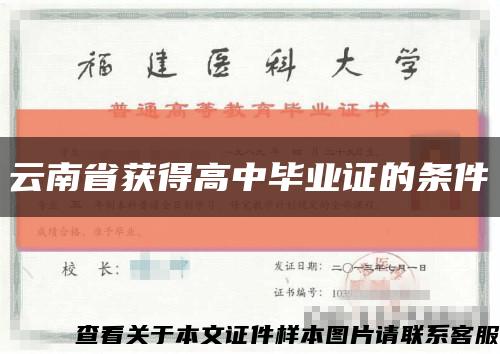 云南省获得高中毕业证的条件缩略图