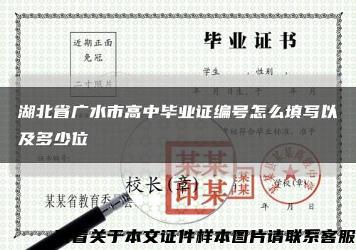湖北省广水市高中毕业证编号怎么填写以及多少位缩略图