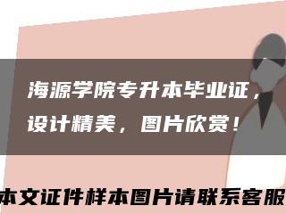 海源学院专升本毕业证，设计精美，图片欣赏！缩略图