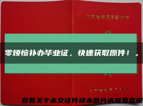 零烦恼补办毕业证，快速获取原件！。缩略图
