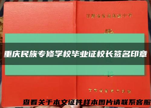 重庆民族专修学校毕业证校长签名印章缩略图
