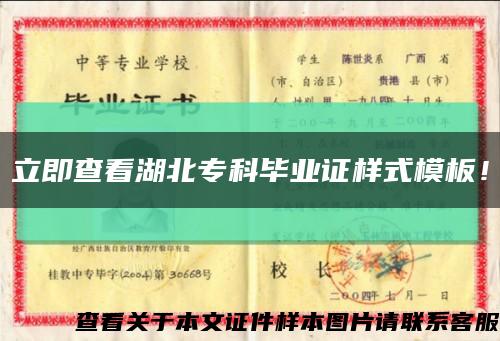 立即查看湖北专科毕业证样式模板！缩略图