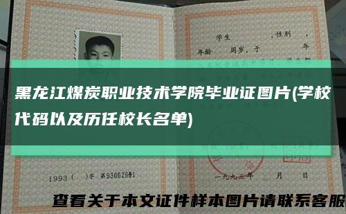 黑龙江煤炭职业技术学院毕业证图片(学校代码以及历任校长名单)缩略图