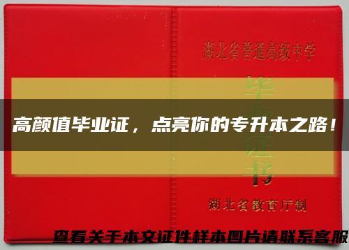高颜值毕业证，点亮你的专升本之路！缩略图