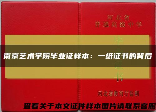南京艺术学院毕业证样本：一纸证书的背后缩略图