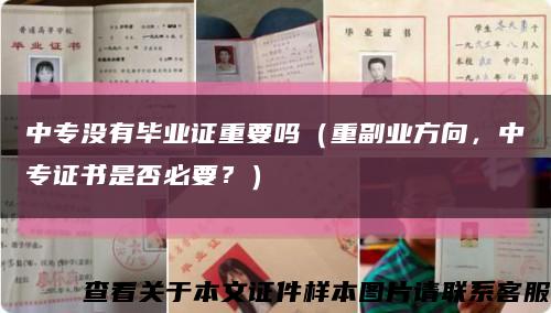 中专没有毕业证重要吗（重副业方向，中专证书是否必要？）缩略图