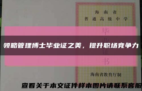 领略管理博士毕业证之美，提升职场竞争力缩略图
