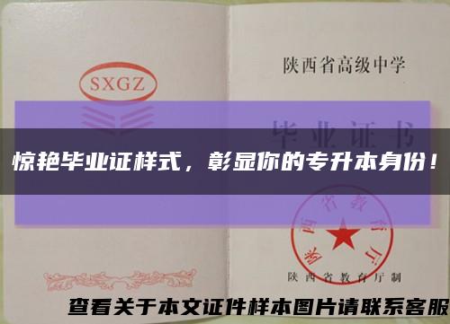 惊艳毕业证样式，彰显你的专升本身份！缩略图